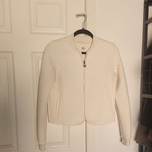 Marine Layer Cream Quilted Zip Up Light Jacket Size XS